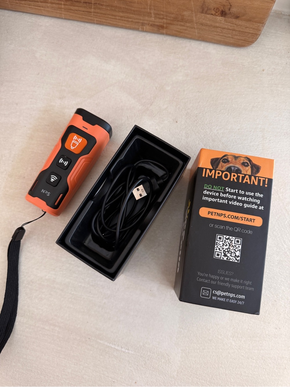 PetNPS Orange Dog Training Remote and USB Cable